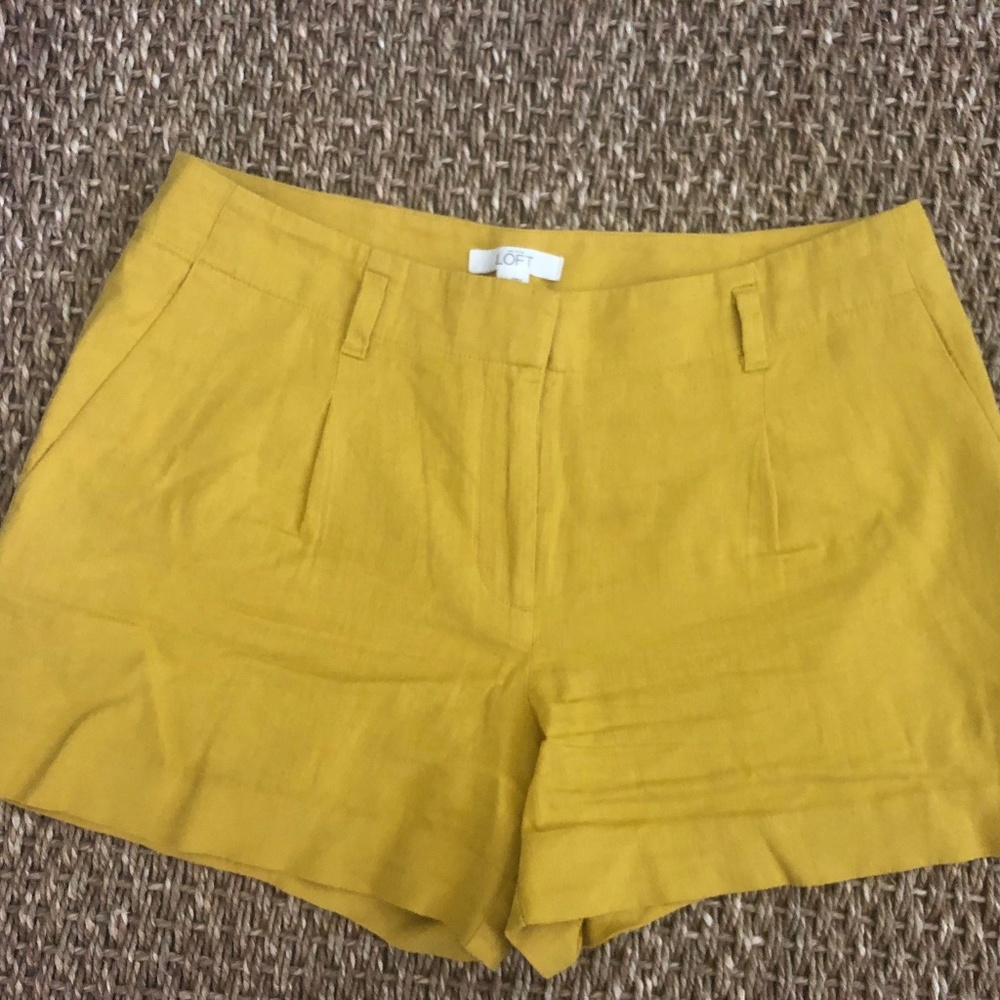 EUC LOFT Mustard Yellow Shorts Size 6